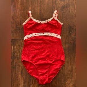 Class-In Leotard Red with Polka Dots